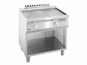Bartscher Grillplatte 700 B800 UO Elektro, 1/2-1/2 glatt...