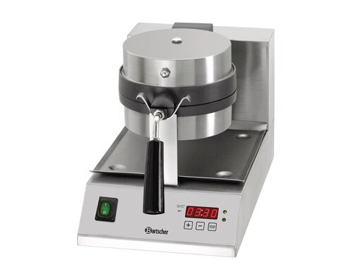 Bartscher Deluxe 1BW170D Waffeleisen, f�r 1 Waffel, Platte aus beschichtetem Aluminiumdruckguss, Waffelgr��e � 170 mm