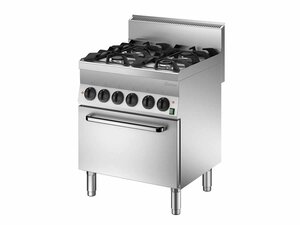Bartscher 650, Gasherd 4 Brenner mit Elektrobackofen,...