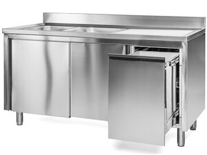 Edelstahl Splschrank PREMIUM, 2 Becken links,...