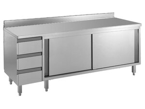 Arbeitsschrank Edelstahl Bautiefe 70 cm mit 3er...