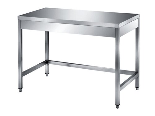 PREMIUM Arbeitstisch Edelstahl, verschwei�t, ohne Grundboden, ohne Aufkantung, BTH 600 x 600 x 850 mm
