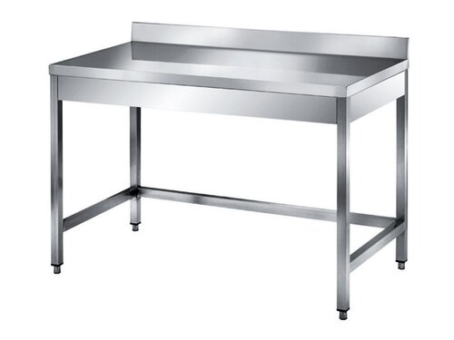 Edelstahl Arbeitstisch PREMIUM, Aufkantung, verschwei�t, ohne Grundboden, BTH 600 x 700 x 850 mm