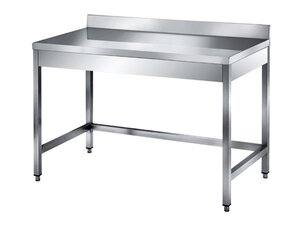 Edelstahl Arbeitstisch PREMIUM, Aufkantung, verschwei�t, ohne Grundboden, BTH 600 x 700 x 850 mm