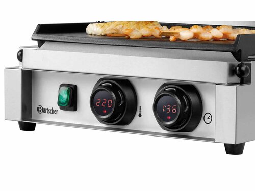 Bartscher Panini-MDI 1G  Kontaktgrill, oben + unten glatt, 2,2 kW, BTH 405 x 410 x 240 mm