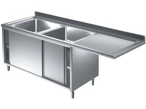 Edelstahl Splzentrum PREMIUM, mit 2 Becken links,...