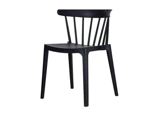 BEST Stapelstuhl Windson Schwarz, Polypropylen, Sitzh�he 450mm, BTH 540 x 530 x 750 mm