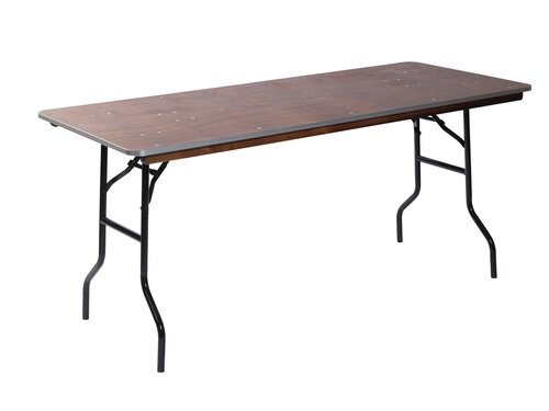 Banketttisch rechteckig, Holz-Tischplatte, 18 mm stark, Stahlgestell in Schwarz, klappbar, BTH 1220 x 760 x 760 mm