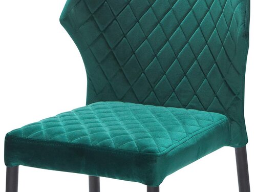 FEROS Restaurantstuhl Louis Velour Gr�n, gepolstert, feuerhemmend, BTH 490 x 575 x 815 mm