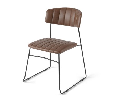 FEROS Mundo Stuhl Cognac, Indoor, stapelbar, BTH 540 x 550 x 790 mm