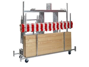 FEROS Transportwagen f�r Marktst�nde, galvanisierter Stahl, BTH 2415 x 720 x 1980 mm