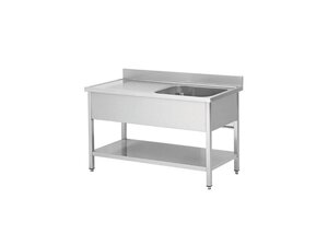 Spltisch, Becken u. Abstellflche aus Edelstahl, BTH...