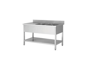 Sp�ltisch, Becken u. Abstellfl�che aus Edelstahl, BTH...