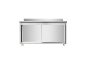 Arbeitsschrank , Edelstahl Aisi 201, Ein Zwischenboden, BTH 1400 x 600 x 850 mm