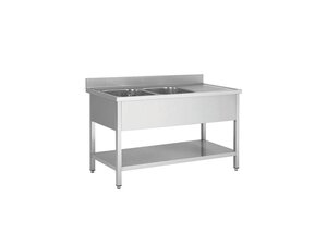 Sp�ltisch , Becken u. Abstellfl�che AISI304, F��e u....