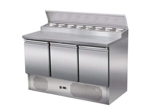 Saladette mit 3 Tren und Khlaufsatz fr 8x GN 1/6, BTH...