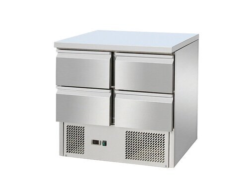 Kühltisch mit 4 Schubladen für GN 1/1, Edelstahl Gehäuse, BTH 900 x 700 x 870 mm