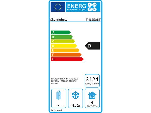 Skyrainbow Tiefk�hlschrank Edelstahl, GN 2/1, Inhalt 610 Liter, Umluft, BTH 740 x 830 x 2010 mm