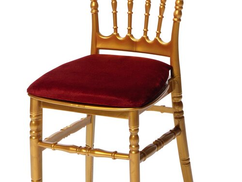Sitzkissen fr Hochzeitsstuhl Napoleon aus Kunstleder, Bordeaux, BTH 38,5 x 30/40 x 2,5 cm