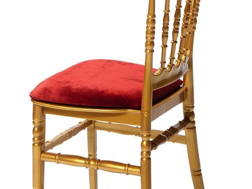 Sitzkissen fr Hochzeitsstuhl Napoleon aus Kunstleder, Bordeaux, BTH 38,5 x 30/40 x 2,5 cm