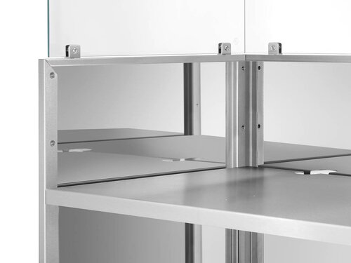 Mobile Theke Snackpoint 200, mit Glasaufsatz, 4 Rollen, BTH 800 x 600 x 1225 mm