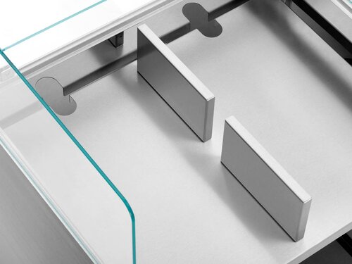 Mobile Theke Snackpoint 200, mit Glasaufsatz, 4 Rollen, BTH 800 x 600 x 1225 mm