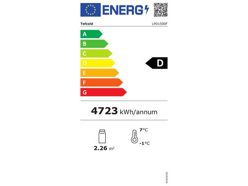 Edelstahl Kühlvitrine LPD 1500F, 480 Liter, Temperaturbereich 2 bis 8 °C, BTH 1505 x 745 x 1209 mm