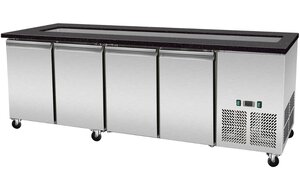 Salattheke fr 6x GN 1/1 mit 4 Tren, Holz-Front,...