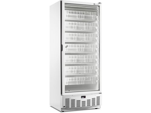 Tiefkühlschrank mit Glastür Modell MM5 NPV, weß, Glastür, BTH 750 x 740 x 1900 mm