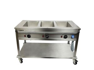 Saro Bain-Marie-Trolley BTS-3, Edelstahl, 3x 1/1 GN, 4...