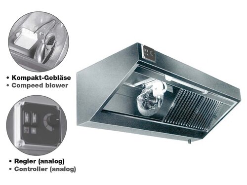 Wandhaube ECO WMR, Motor, Regler, 2500 m�/h, BTH 2800 x 700 x 450 mm
