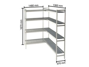 Regalsystem KIT48 f�r K�hlzellen, L-Form, 1300 + 1480 x...