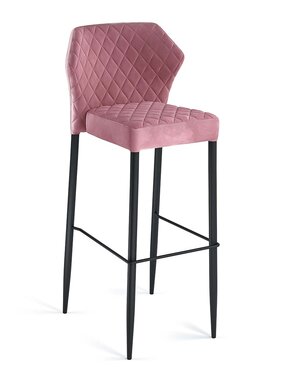 Barhocker Louis Velour Pink, gepolstert, feuerhemmend, BTH 500 x 470 x 1050 mm
