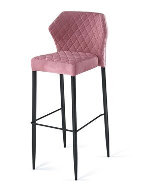 Barhocker Louis Velour Pink, gepolstert, feuerhemmend, BTH 500 x 470 x 1050 mm