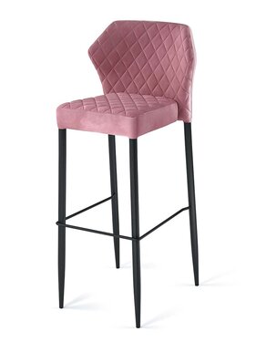 FEROS Barhocker Louis Velour Pink, gepolstert, feuerhemmend, BTH 500 x 470 x 1050 mm