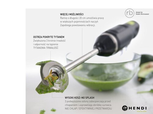 Hendi Blend Stabmixer, 6 Geschwindigkeitsstufen, bis 13.500 U/Min, f�r 1-8 Liter