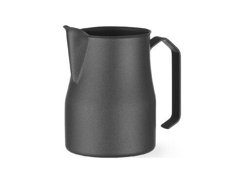 Milchknnchen Hendi mit V-frmigem Ausguss, mattschwarz, Inhalt: 0,7 Liter,  84 x 130 mm