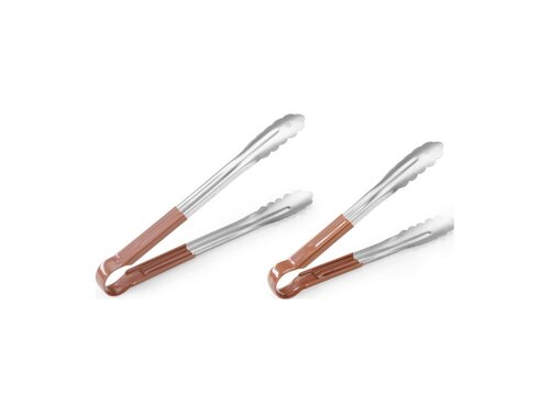 Servierzange HACCP, Edelstahl mit PVC Beschichtung, Braun, L�nge 250 mm