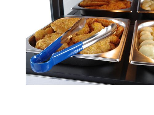 Servierzange HACCP, Edelstahl mit PVC Beschichtung, Blau, Lnge 250 mm