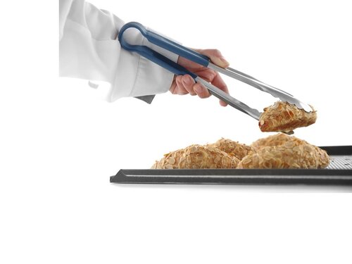 Servierzange HACCP, Edelstahl mit PVC Beschichtung, Blau, Lnge 250 mm