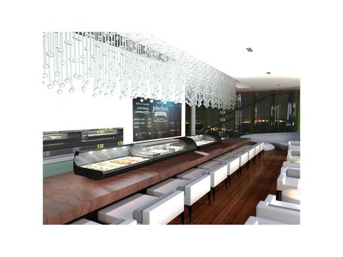 Royal Cooling Sushi 6, 6x GN 1/3 x 40 mm, Kompressor links, 230 V / 220 W, BTH 1438 x 395 x 245 mm