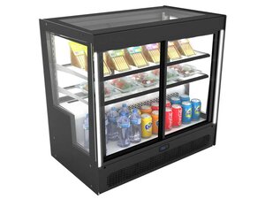 K�hlvitrine Compak, mit Glasschiebet�ren, mit LED...