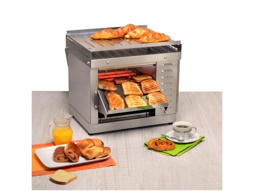 Neumärker Roll-In Kettentoaster, mit 8 Quarzheitzröhren, für 300 bis 540 Toasts/h