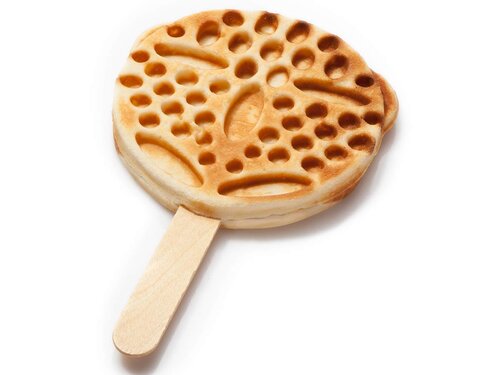 Neum�rker Thermocook� Waffeleisen mit Waffel-B�rchen am Stiel Wechselplatten f�r 4 Waffeln � � 120 x H 18 mm