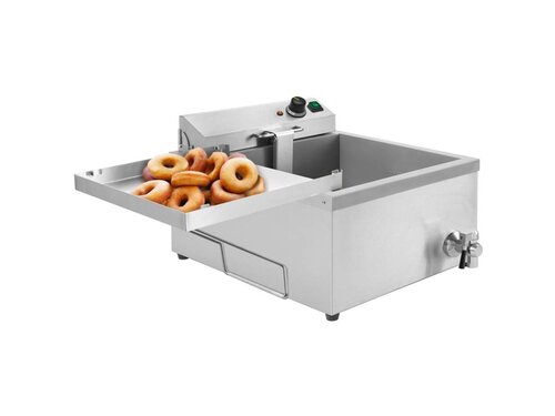 Donut-Fritteuse, Inhalt 12 Liter, 2 Frittierroste 354 x 383 mm, 230 V / 3,5 kW, BTH 630 x 860 x 360 mm