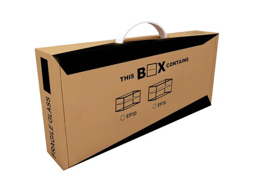 Neum�rker Show-Vitrine Neutral, mit Glas Zwischenboden und Schiebet�ren, 6mm Sicherheitsglas