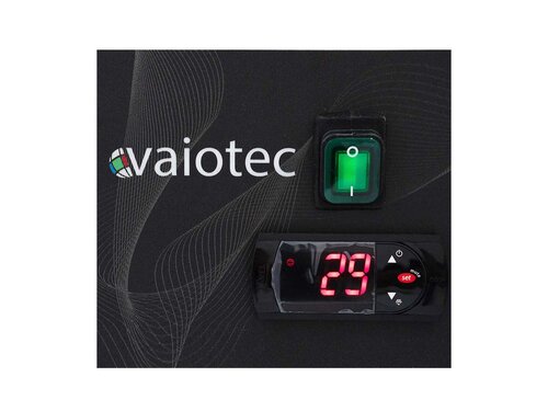 vaiotec EASYLINE 380 Kühlaufsatzvitrine mit Glasabdeckung, statische Kühlung, für 9x GN 1/3, BTH 2000 x 395 x 435 mm