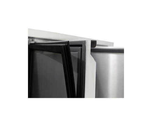 vaiotec Kühltisch BASIC mit 3 Türen, für GN1/1, mit Aufkantung, Umluftkühlung, 294 Liter, BTH 1795 x 700 x 850 mm