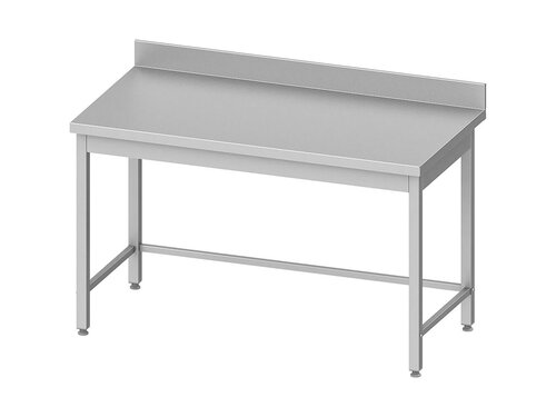 Edelstahl Arbeitstisch BASIC mit Aufkantung und Verstrebung, BTH 1200 x 700 x 850 mm