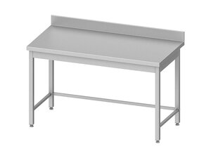 Edelstahl Arbeitstisch BASIC mit Aufkantung und Verstrebung, BTH 1200 x 700 x 850 mm
